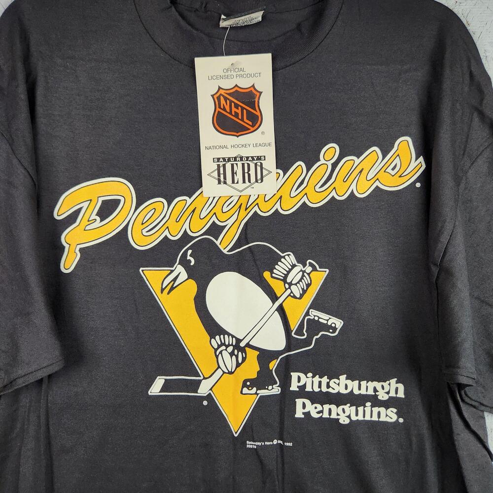 Vintage Pittsburgh Penguins Shirt Mens XL Black NHL Hockey Signal Sports 90s
